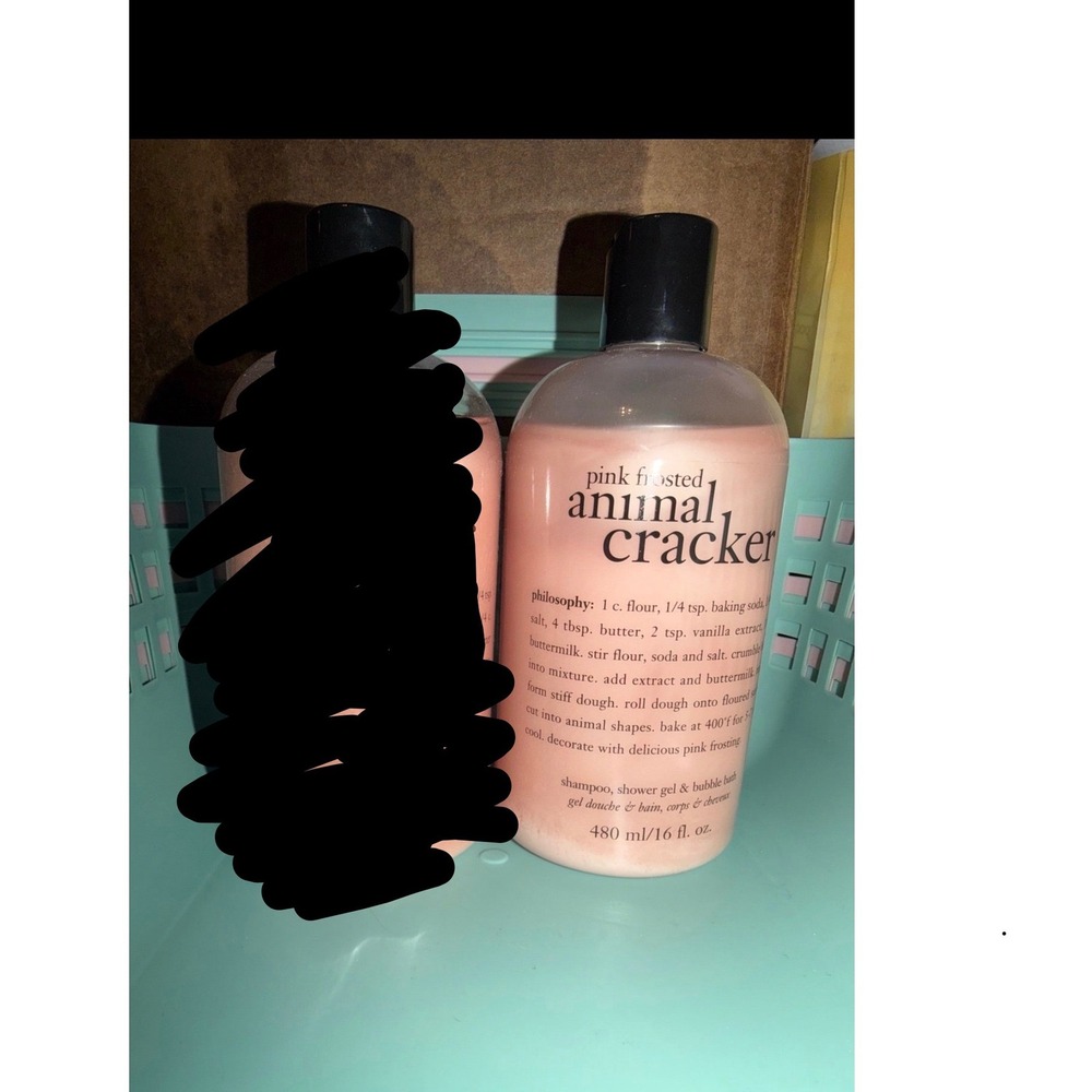Philosophy Pink Frosted Animal Cracker Shampoo Shower Gel Bubble Bath 16oz